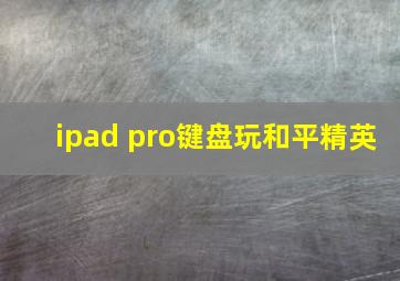 ipad pro键盘玩和平精英